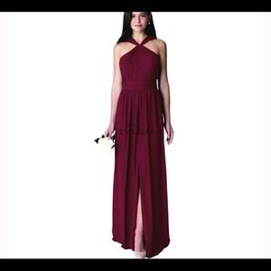 Bill Levkoff Wine Bridesmaid Dress